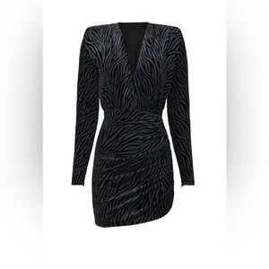 EUC Bronx and Banco- Zebra Print Velvet Dress. Size S